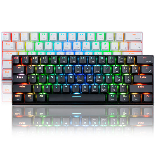 Royal Kludge RK61 bluetooth Wired Dual Mode 60% Golden/ Ice Blue Backlit Mechanical Gaming Keyboard.