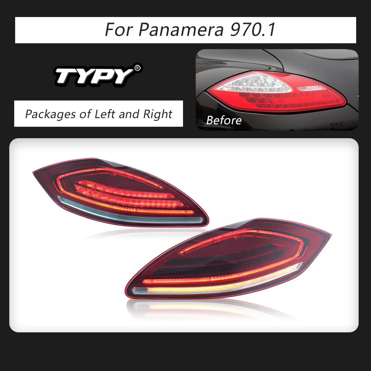 TYPY Car Lights For Porsche Panamera Taillight 970.1 2010-2013 LED Projetor Tail Lamp Daytime Running Light Auto Accessories.