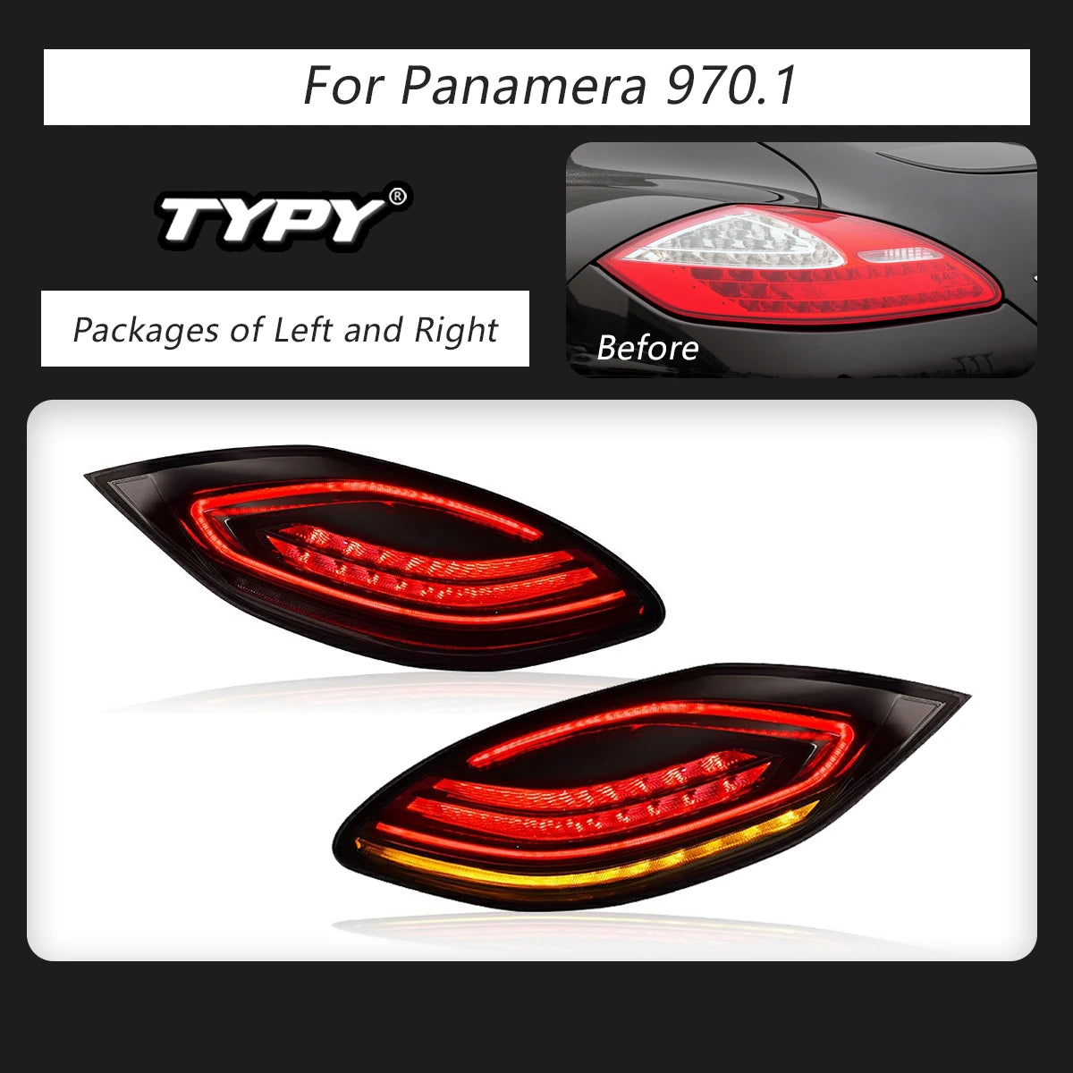 TYPY Car Lights For Porsche Panamera Taillight 970.1 2010-2013 LED Projetor Tail Lamp Daytime Running Light Auto Accessories.