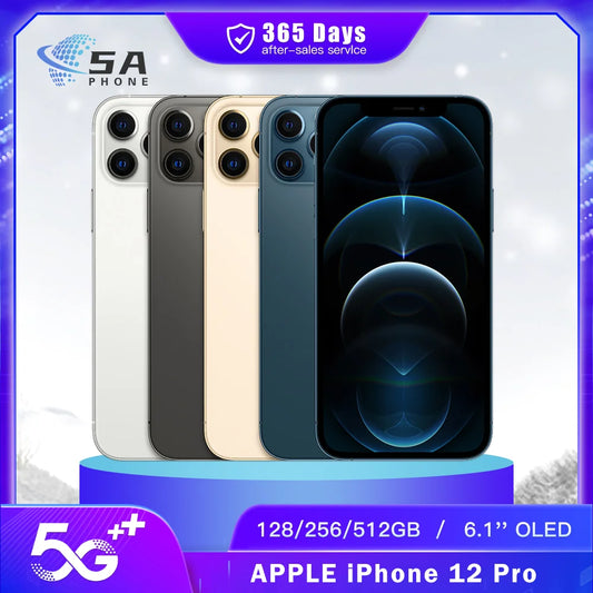 Original Apple iPhone 12 Pro 5G Mobile Phone Face ID 128GB/256GB NFC 6.1'' OLED 12MP 4K@60fps A14 Bionic Hexa-Core SmartPhone