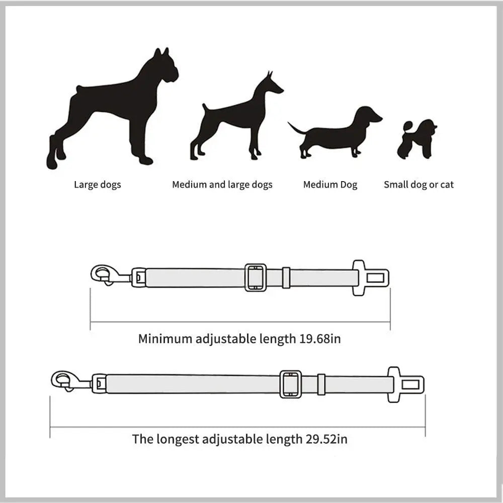 Adjustable Pet Cat Dog Car Seat  Belt Pet Seat Vehicle Dog Harness Lead Clip Safety Lever Traction Dog Collars Dog Accessoires.