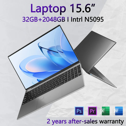 Brand 15.6" Inch Laptop 32GB RAM DDR4 2TB SSD ROM Windows 11 Pro Fingerprint Unlock Backlit Keyboard Portable Office Notebook