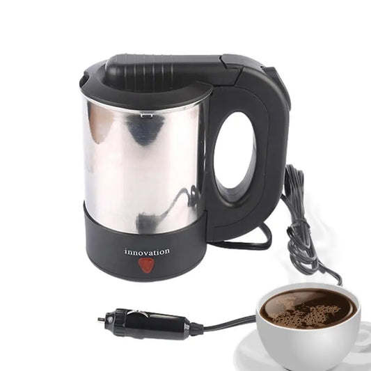 Car Electric Kettle 500ml Portable Car Truck Kettle Truck Stainless Steel Car Coffee Mug Heated Water Cup Pot Bottle 12V/24V For