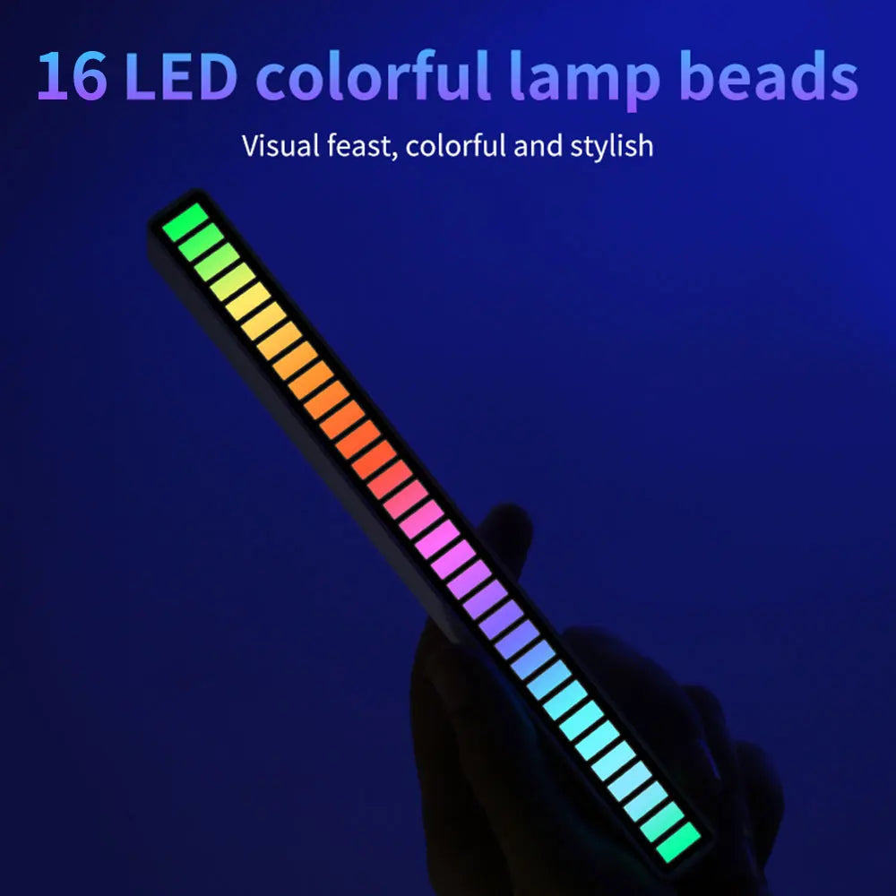 16 LED RGB Pickup Light App Control Desktop Background Atmosphere Light Music Sync TV Wall Computer Game Bedroom Night Light.