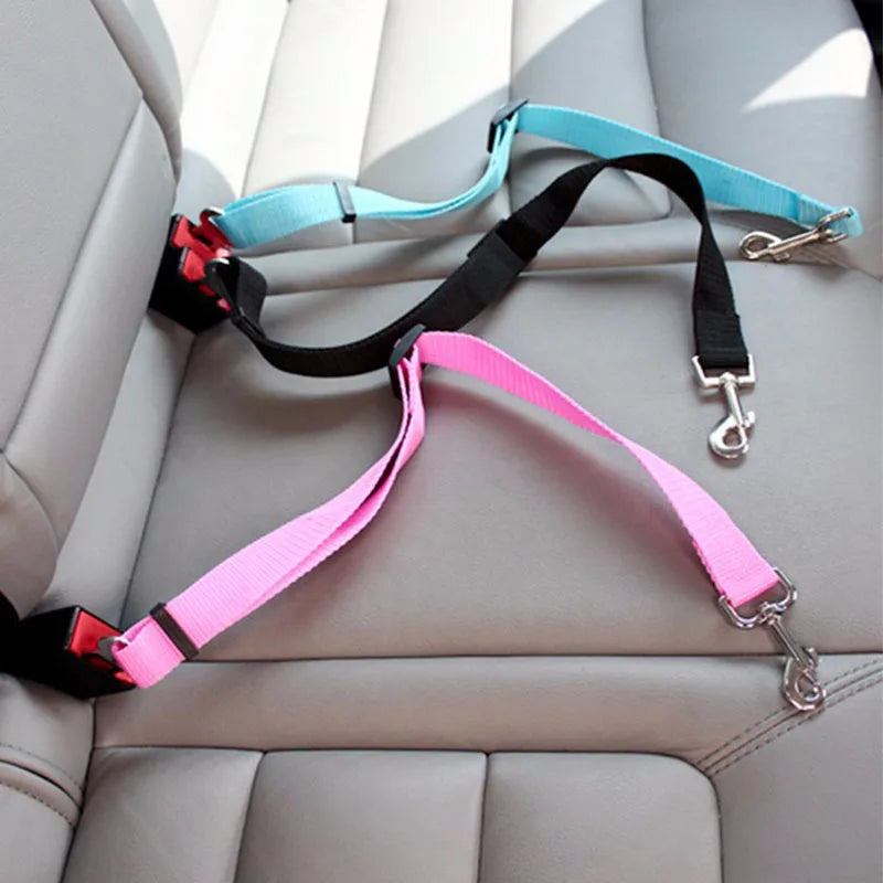 Adjustable Pet Cat Dog Car Seat  Belt Pet Seat Vehicle Dog Harness Lead Clip Safety Lever Traction Dog Collars Dog Accessoires.