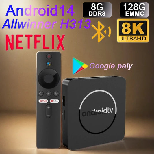 Android14 TV Box Q10 Allwinner H313 Supports 2.4G&5G Dual Wifi 8K 64G 128G Rom Set Top Box Media Player TV Box Voice Set Top Box